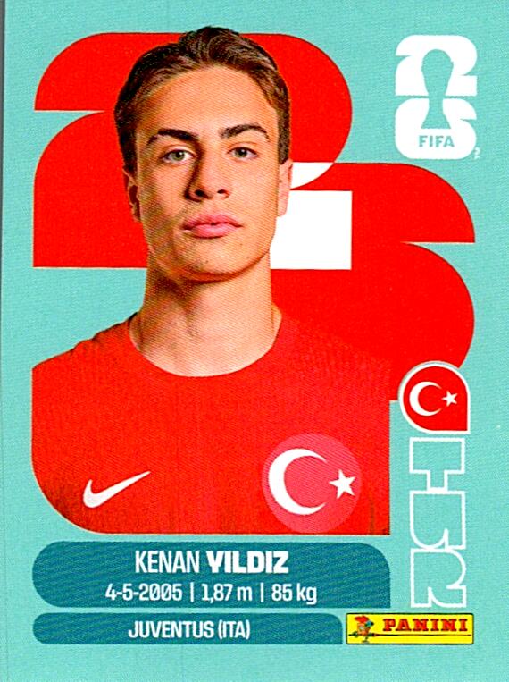 STICKERS FIFA WORLD CUP 2026 KENAN YILDIZ NºTUR 20