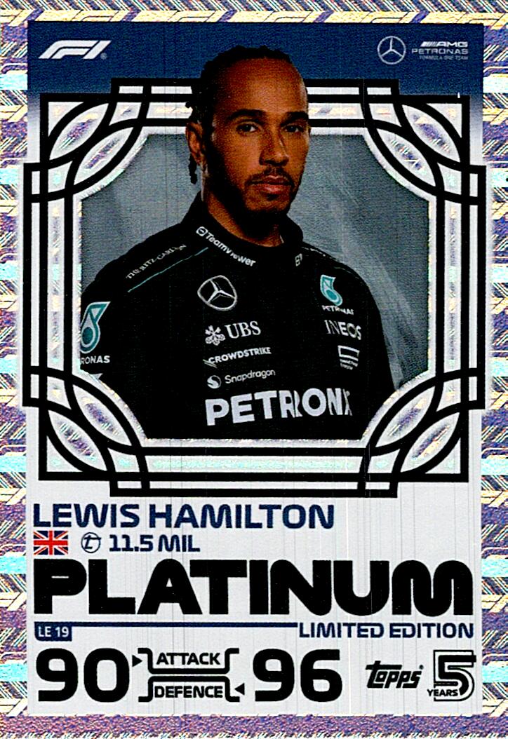 TOPPS TURBO ATTAX 2024 LEWIS HAMILTON PLATINUM LE19