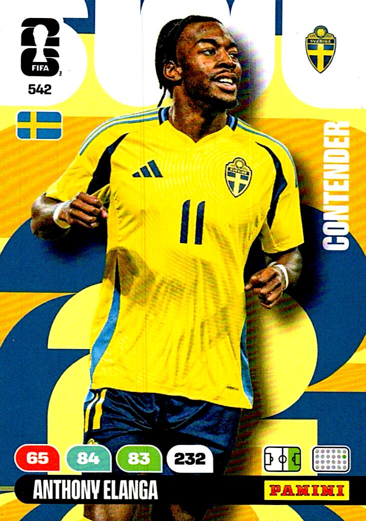 ADRENALYN WORLD CUP 2026 ANTHONY ELANGA SVERIGE Nº542