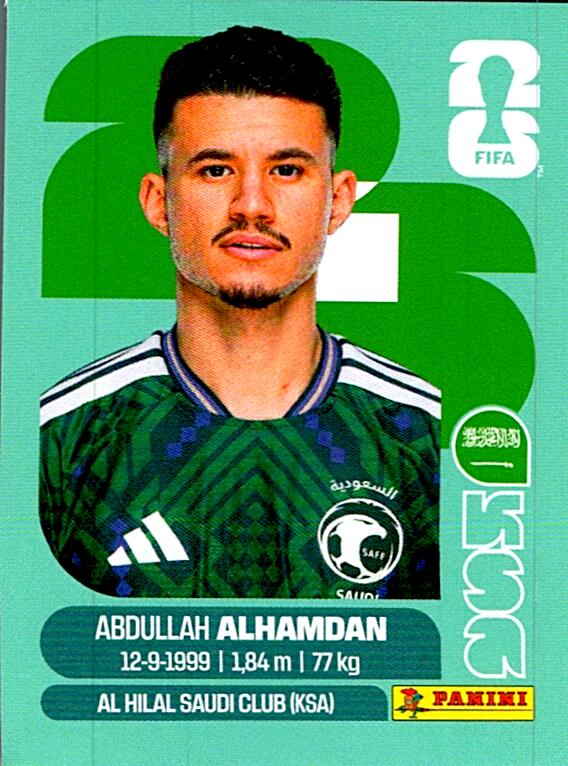 STICKERS FIFA WORLD CUP 2026 ABDULLAH ALHAMDAN NºKSA 20