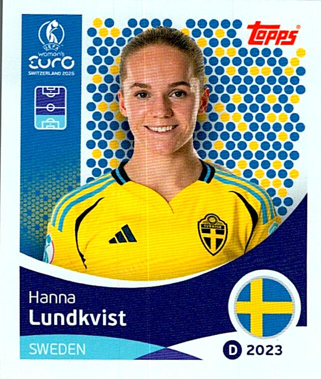 TOPPS WOMEN´S EURO SWITZERLAND 2025 HANNA LUNDKVIST Nº228