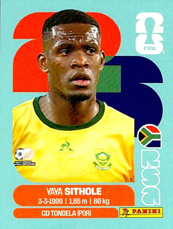 STICKERS FIFA WORLD CUP 2026 YAYA SITHOLE NºRSA 15