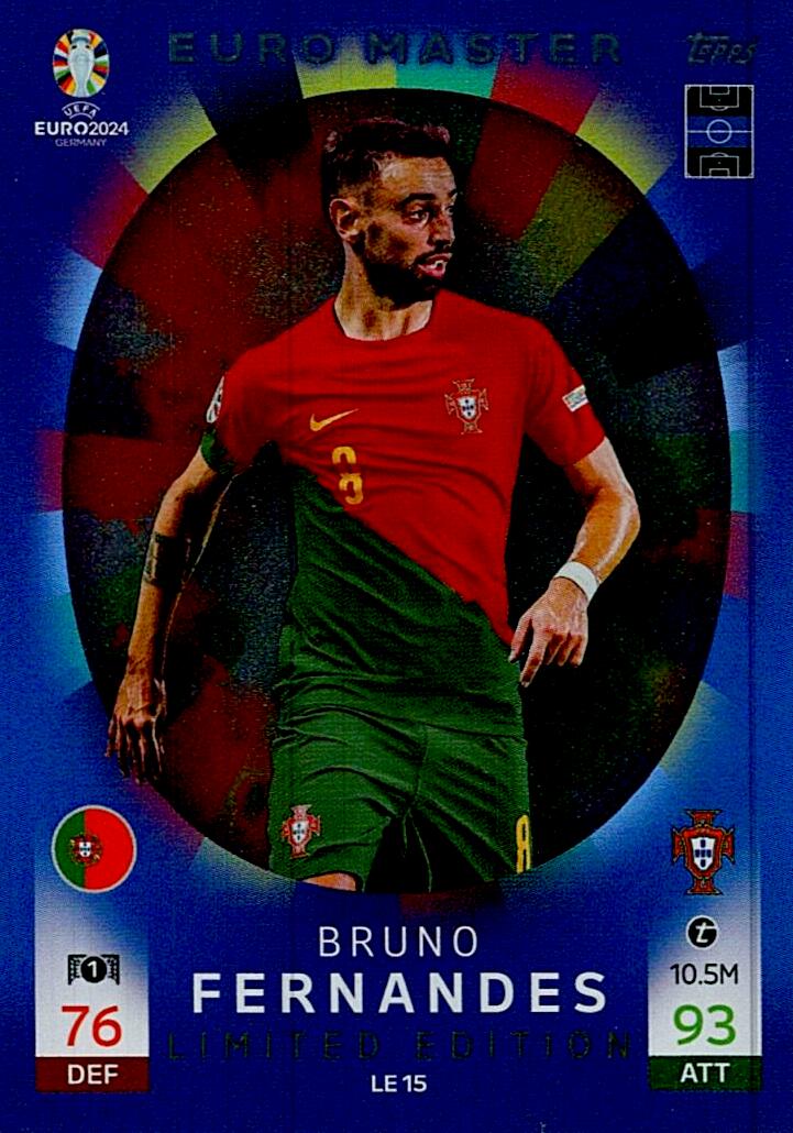 TOPPS MATCH ATTAX UEFA EURO 2024 BRUNO FERNANDES LIMITED EDITION NºLE15