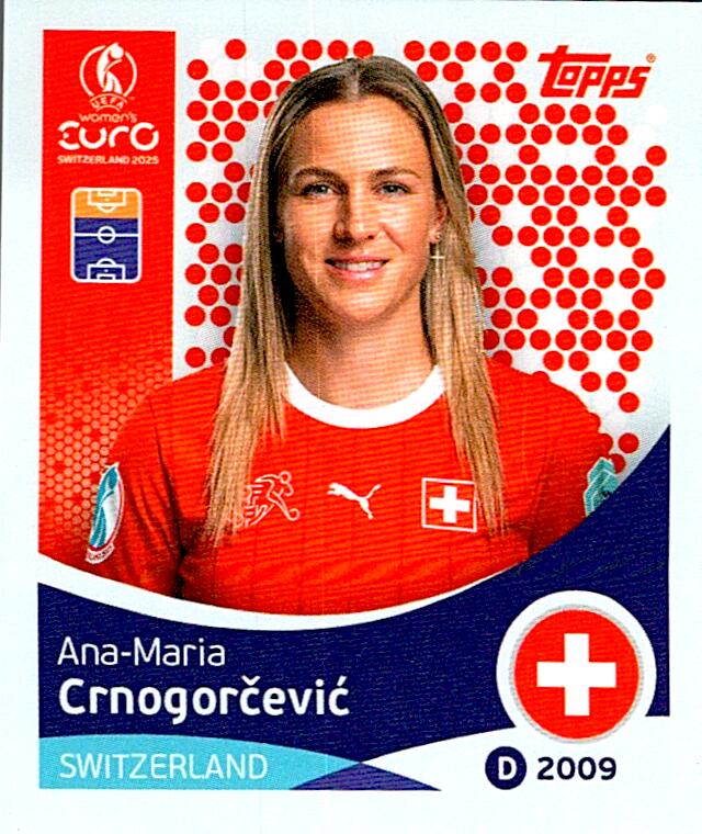 TOPPS WOMEN´S EURO SWITZERLAND 2025 ANA-MARIA CRNOGORCEVIC Nº41
