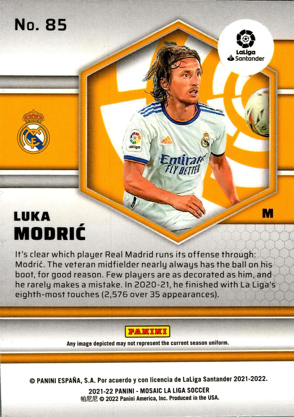 PANINI MOSAIC LA LIGA 2021/2022 LUKA MODRIC Nº85