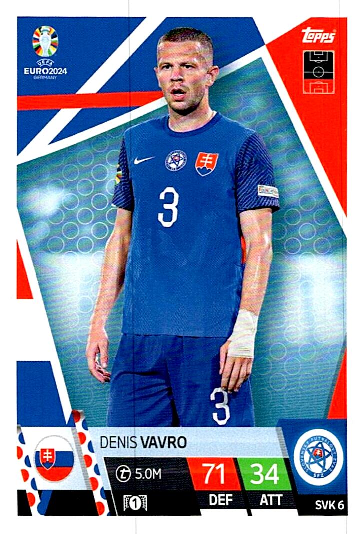 TOPPS MATCH ATTAX UEFA EURO 2024 DENIS VAVRO ESLOVAQUIA NºSVK6
