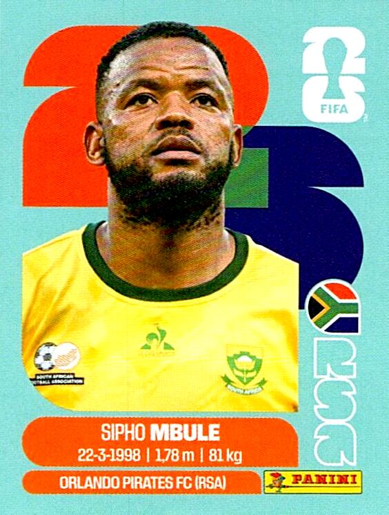 STICKERS FIFA WORLD CUP 2026 SIPHO MBULE NºRSA 16
