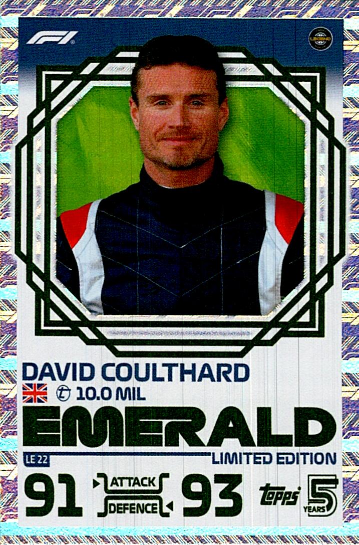 TOPPS TURBO ATTAX 2024 DAVID COULTHARD LE22