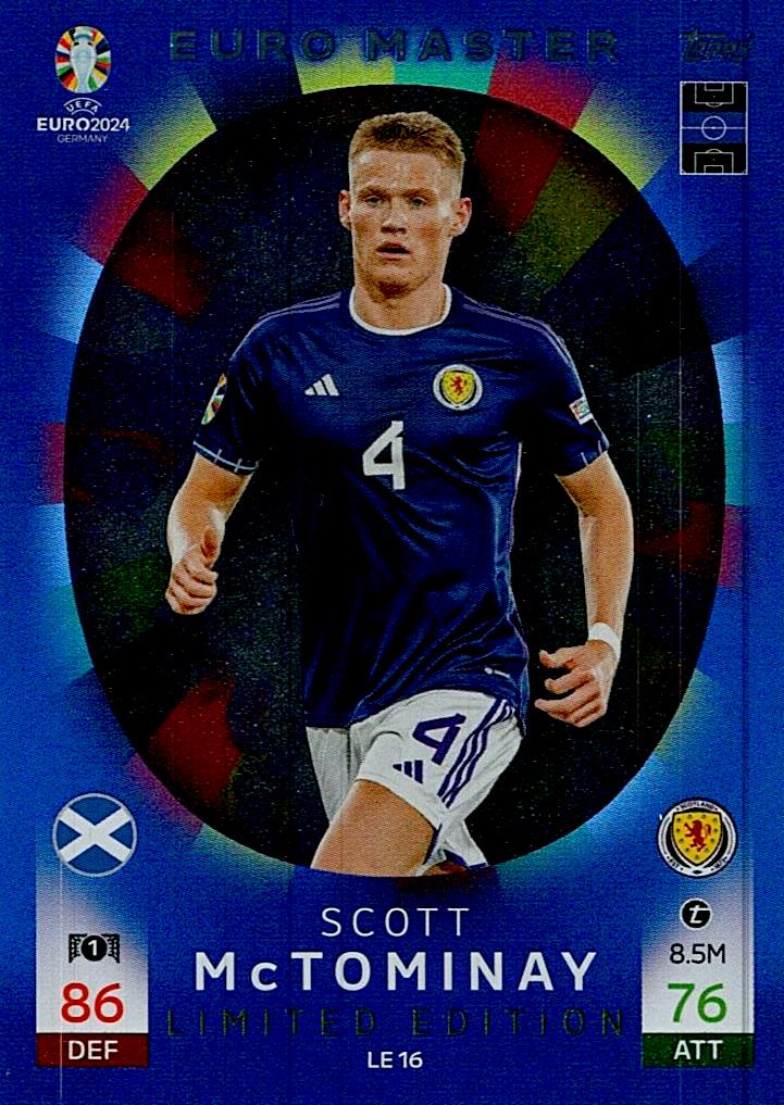 TOPPS MATCH ATTAX UEFA EURO 2024 SCOTT McTOMINAY LIMITED EDITION NºLE16