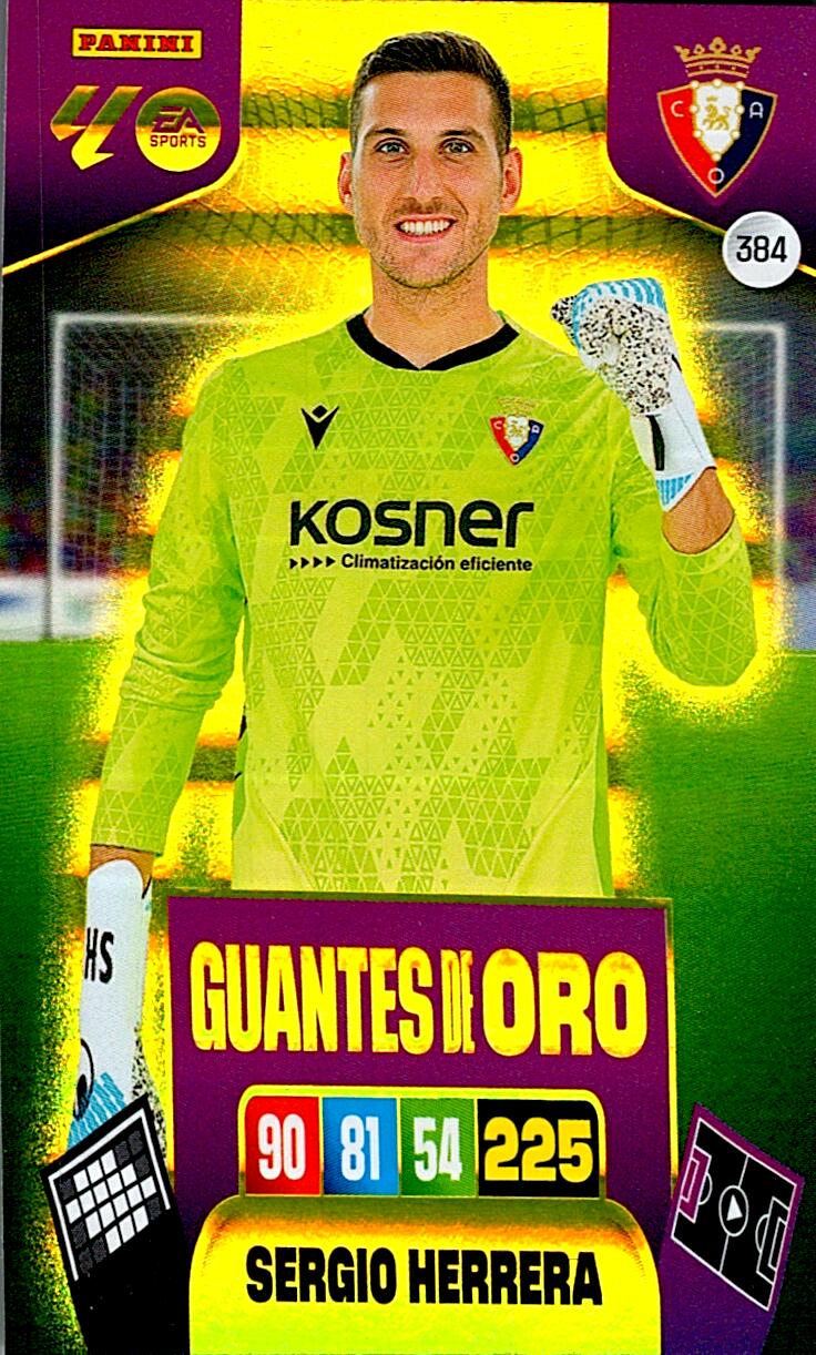 ADRENALYN LA LIGA 2025/2026 SERGIO HERRERA GUANTE DE ORO Nº384