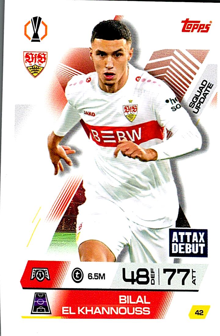 TOPPS MATCH ATTAX EXTRA 2025/26 BILAL EL KHANNOUSS Nº42