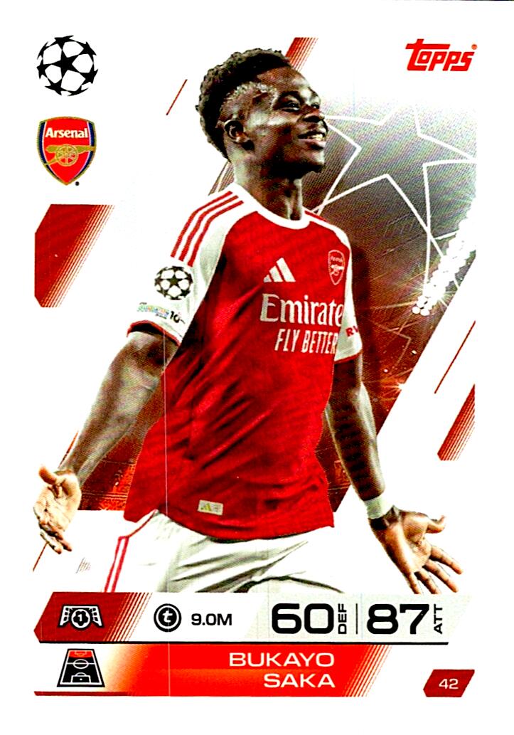 MATCH ATTAX CHAMPIONS LEAGUE 2025/2026 BUKAYO SAKA Nº42