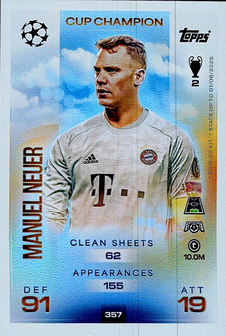 MATCH ATTAX CHAMPIONS LEAGUE 2025/2026 NEUER CUP CHAMPION Nº357