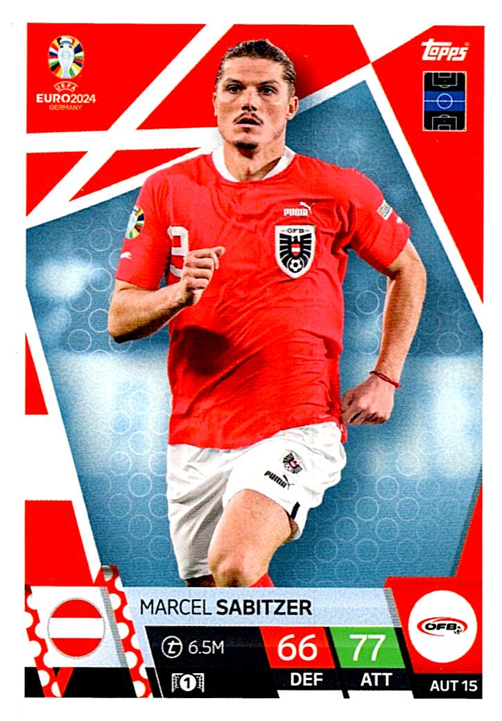 TOPPS MATCH ATTAX UEFA EURO 2024 MARCEL SABITZER AUSTRIA NºAUT15