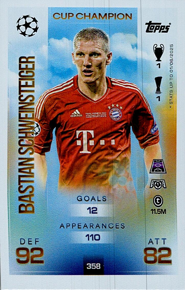 MATCH ATTAX CHAMPIONS LEAGUE 2025/2026 SCHWEINSTEIGER CUP CHAMPION Nº358