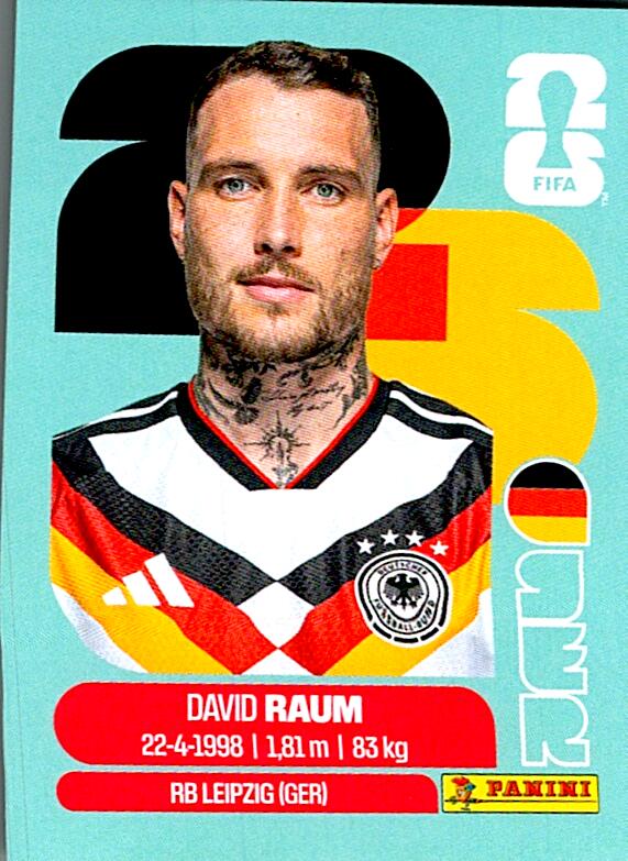 STICKERS FIFA WORLD CUP 2026 DAVID RAUM NºGER 4