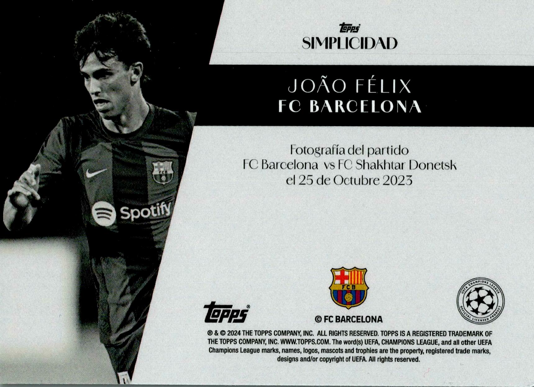 TOPPS SIMPLICIDAD 2023/2024 JOAO FELIX