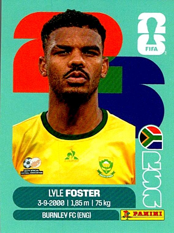 STICKERS FIFA WORLD CUP 2026 LYLE FOSTER NºRSA 17