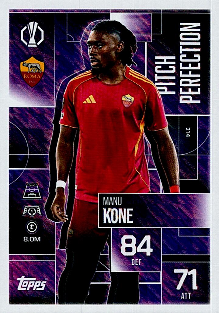 TOPPS MATCH ATTAX EXTRA 2025/26 MANU KONE PITCH PERFECTION Nº214