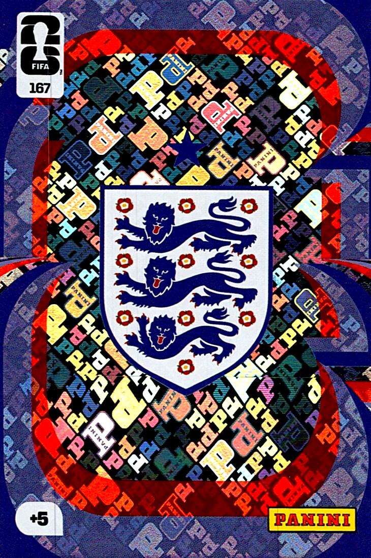 ADRENALYN WORLD CUP 2026 ESCUDO ENGLAND Nº167