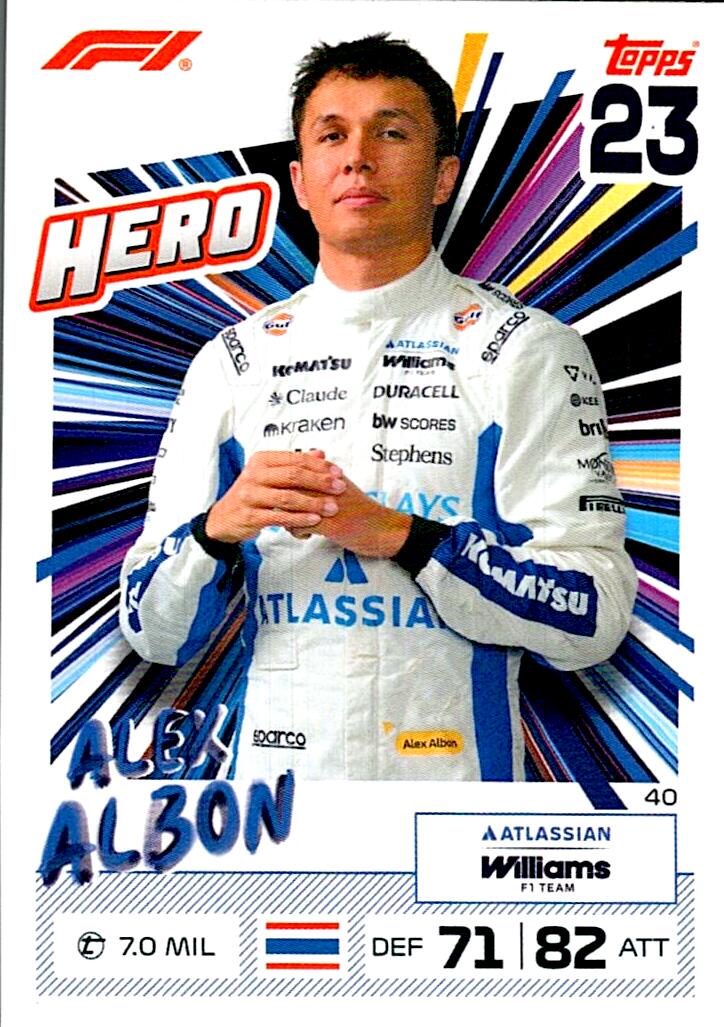 TURBO ATTAX FORMULA 1 2026 ALEX ALBON Nº40