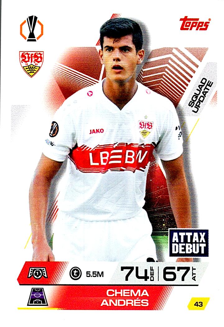 TOPPS MATCH ATTAX EXTRA 2025/26 CHEMA ANDRES Nº43