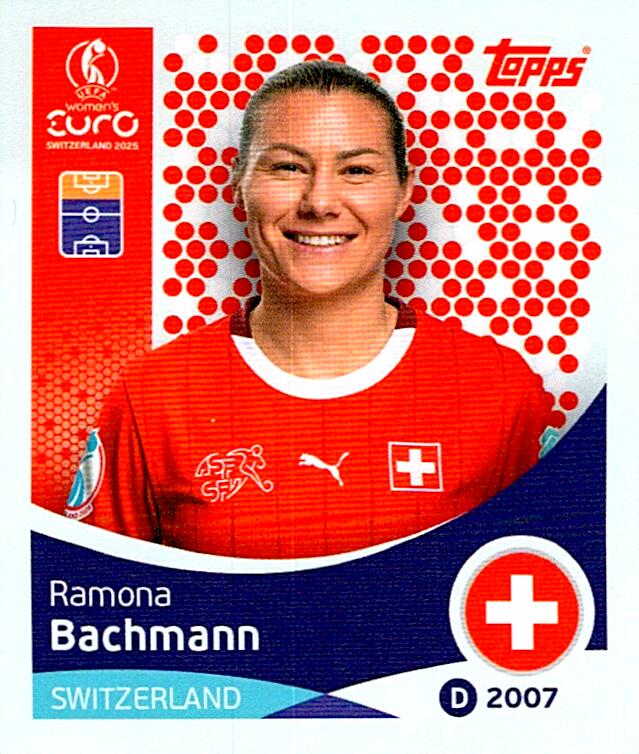 TOPPS WOMEN´S EURO SWITZERLAND 2025 RAMONA BACHMANN Nº43
