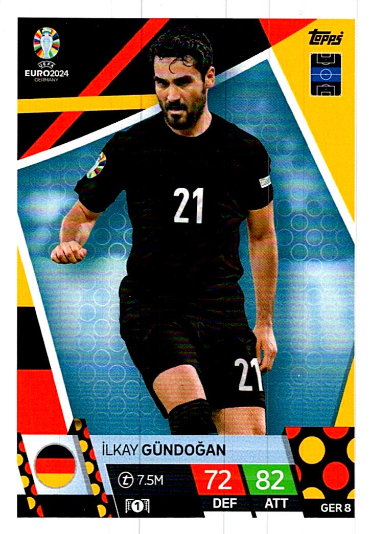 TOPPS MATCH ATTAX UEFA EURO 2024 ILKAY GÜNDOGAN ALEMANIA NºGER8
