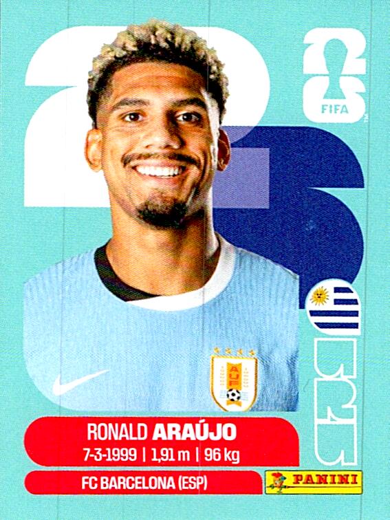 STICKERS FIFA WORLD CUP 2026 RONALD ARAUJO NºURU 4