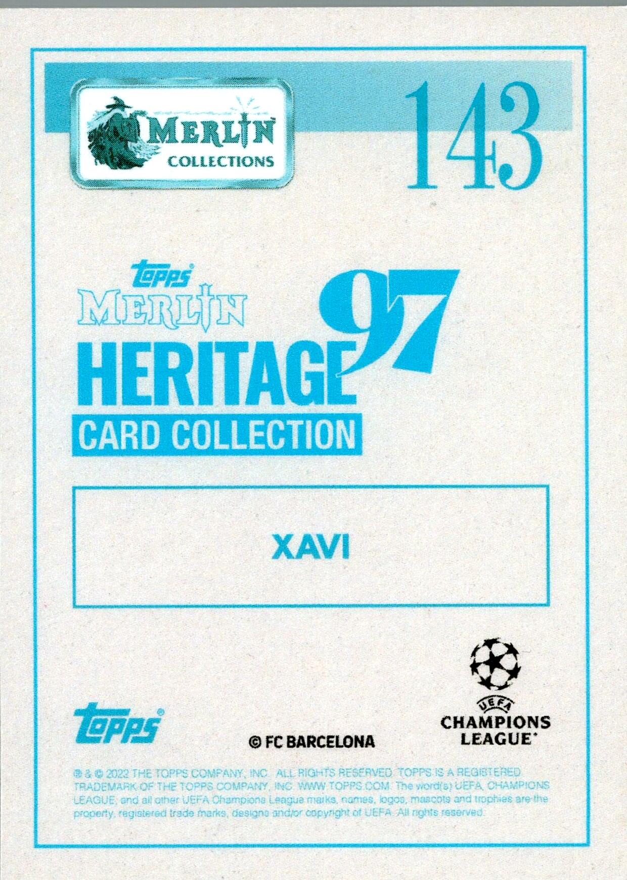 TOPPS MERLIN HERITAGE 97 2021/2022 XAVI Nº143