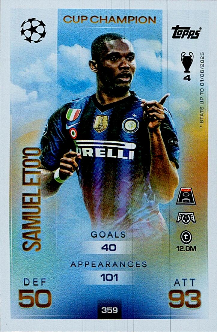 MATCH ATTAX CHAMPIONS LEAGUE 2025/2026 SAMUEL ETO´O CUP CHAMPION Nº359