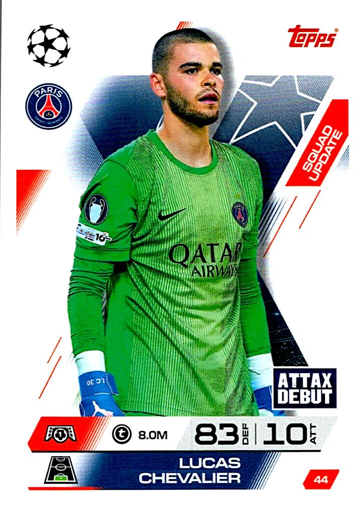 TOPPS MATCH ATTAX EXTRA 2025/26 LUCAS CHEVALIER Nº44