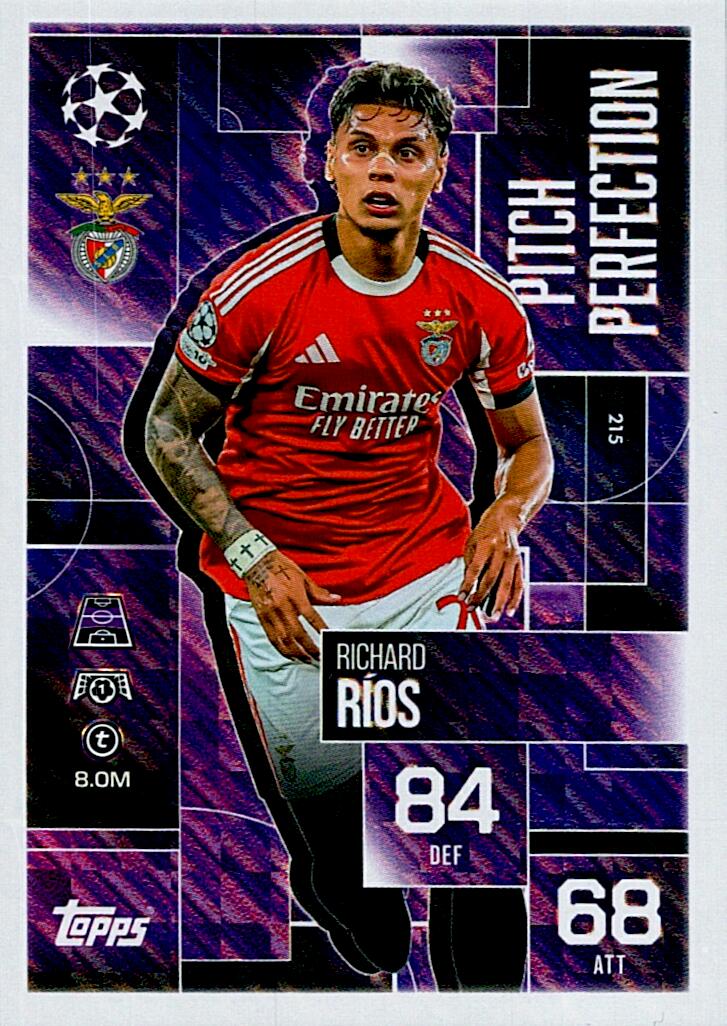 TOPPS MATCH ATTAX EXTRA 2025/26 RICHARD RIOS PITCH PERFECTION Nº215