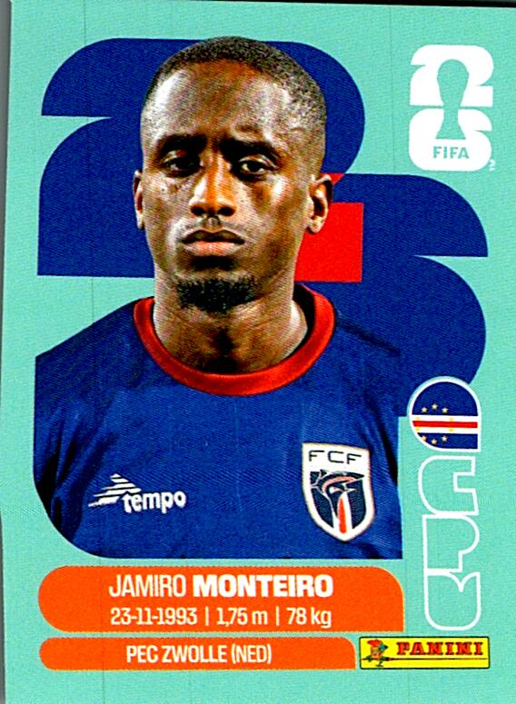 STICKERS FIFA WORLD CUP 2026 JAMIRO MONTEIRO NºCPV 12