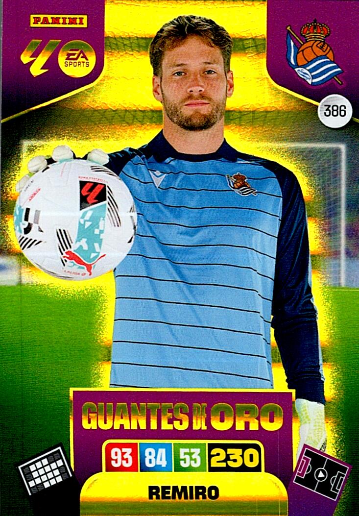 ADRENALYN LA LIGA 2025/2026 REMIRO GUANTE DE ORO Nº386