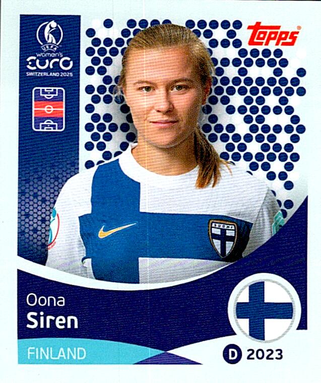 TOPPS WOMEN´S EURO SWITZERLAND 2025 OONA SIREN Nº88