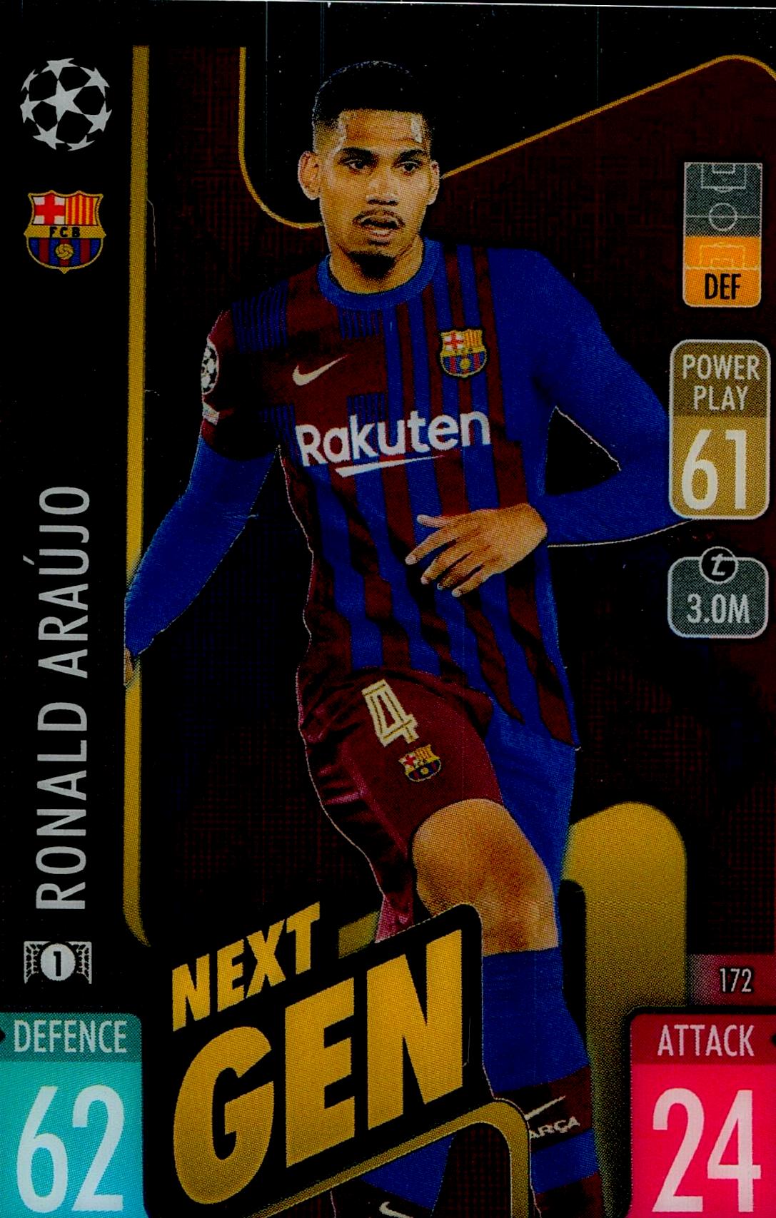 TOPPS MATCH ATTAX 2022/2023 RONALD ARAUJO NEXT GENº172