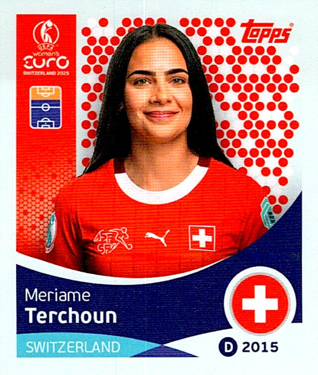 TOPPS WOMEN´S EURO SWITZERLAND 2025 MERIAME TERCHOUN Nº44