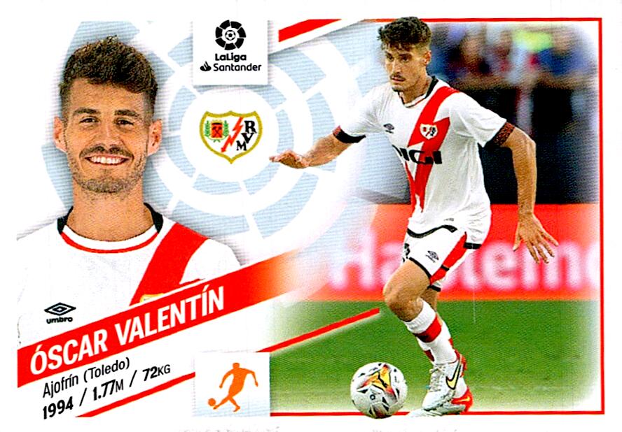 Cromo Liga Este 2022/2023 OSCAR VALENTIN RAYO VALLECANO Nº12