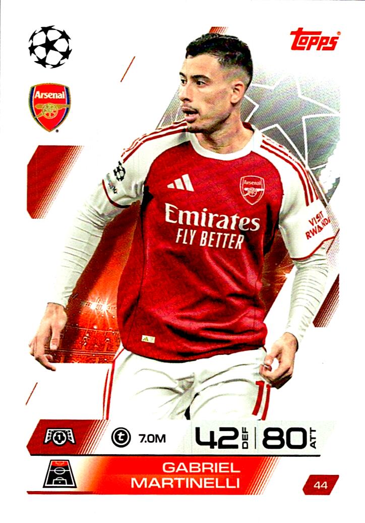 MATCH ATTAX CHAMPIONS LEAGUE 2025/2026 GABRIEL MARTINELLI Nº44