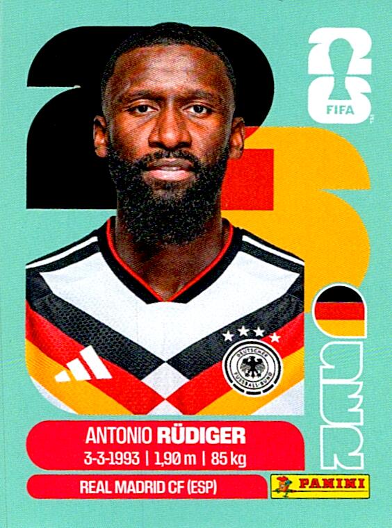 STICKERS FIFA WORLD CUP 2026 ANTONIO RÜDIGER NºGER 6