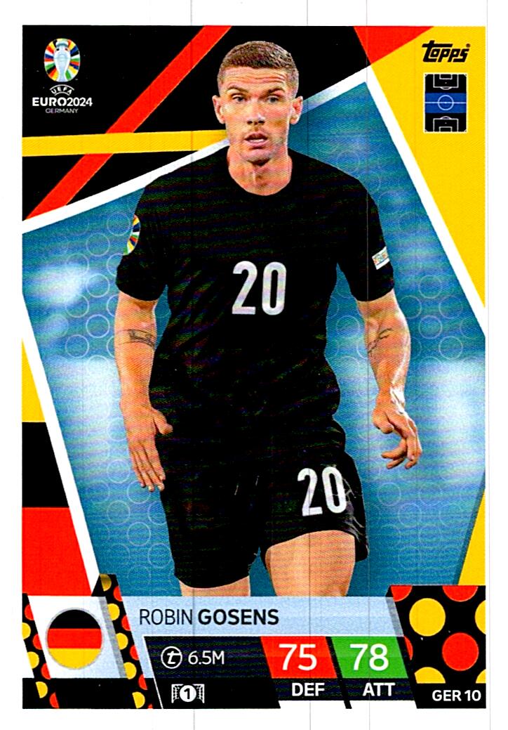 TOPPS MATCH ATTAX UEFA EURO 2024 ROBIN GOSENS ALEMANIA NºGER10