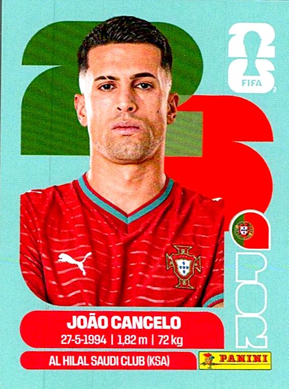 STICKERS FIFA WORLD CUP 2026 JOAO CANCELO NºPOR 5