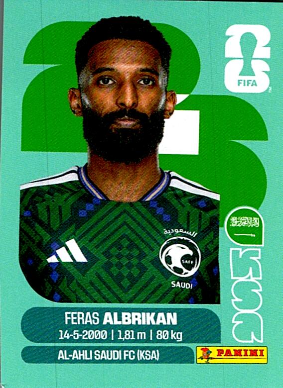 STICKERS FIFA WORLD CUP 2026 FERAS ALBRIKAN NºKSA 18