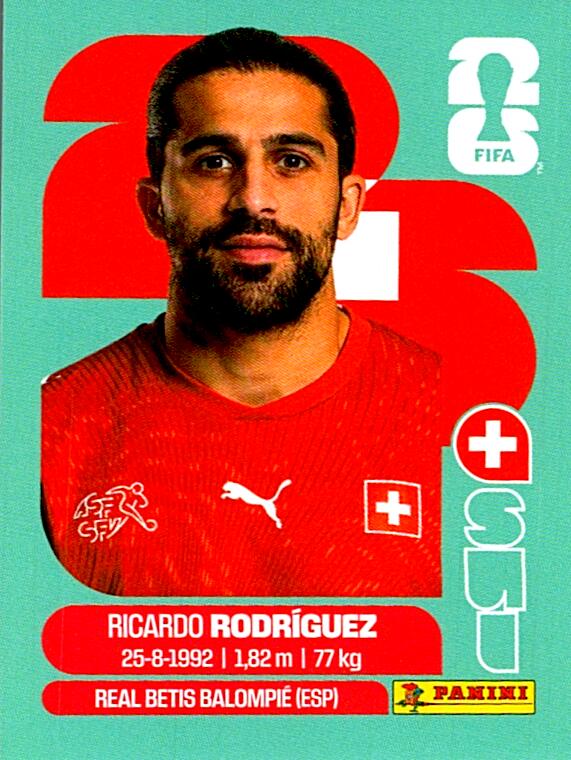 STICKERS FIFA WORLD CUP 2026 RICARDO RODRIGUEZ NºSUI 5