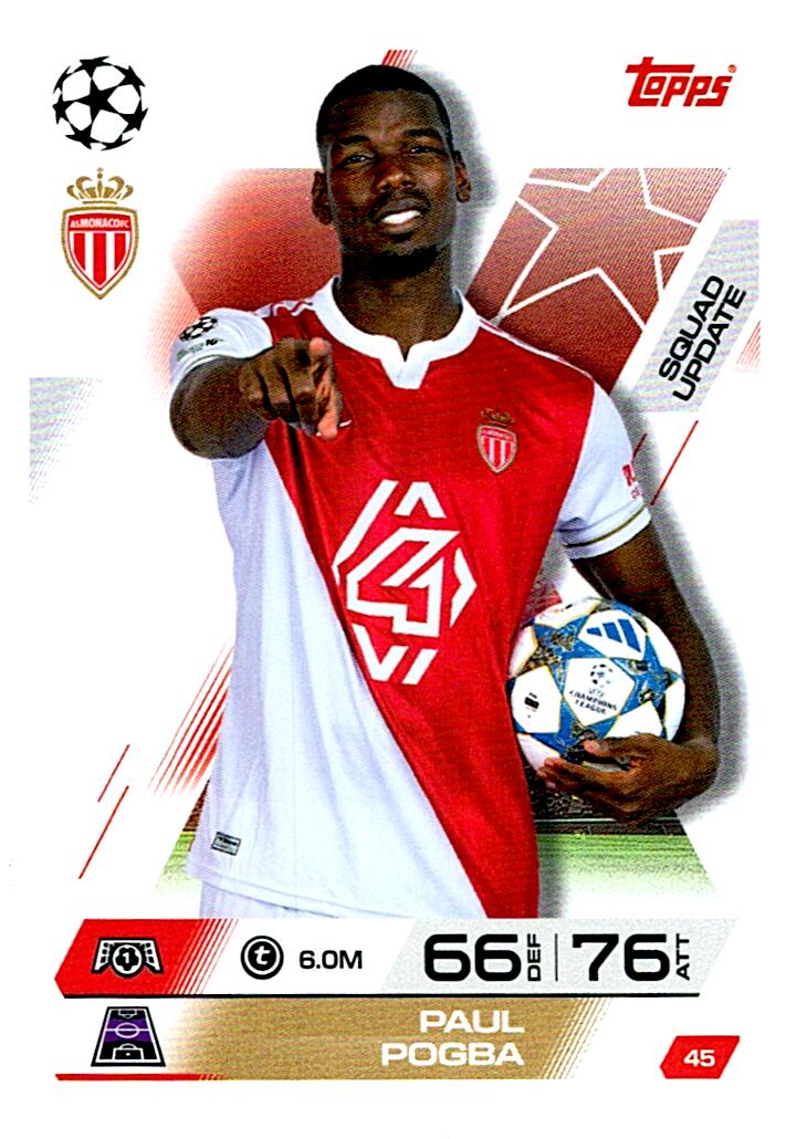 TOPPS MATCH ATTAX EXTRA 2025/26 PAUL POGBA Nº45