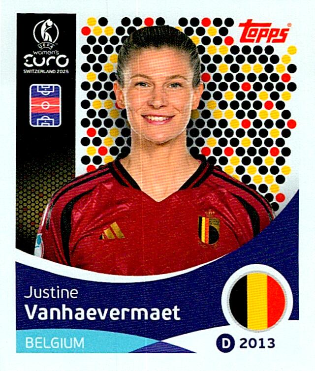TOPPS WOMEN´S EURO SWITZERLAND 2025 JUSTINE VANHAEVERMAET Nº137