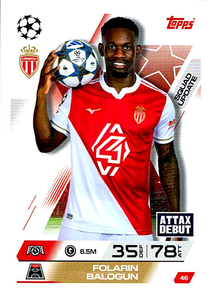 TOPPS MATCH ATTAX EXTRA 2025/26 FOLARIN BALOGUN Nº46