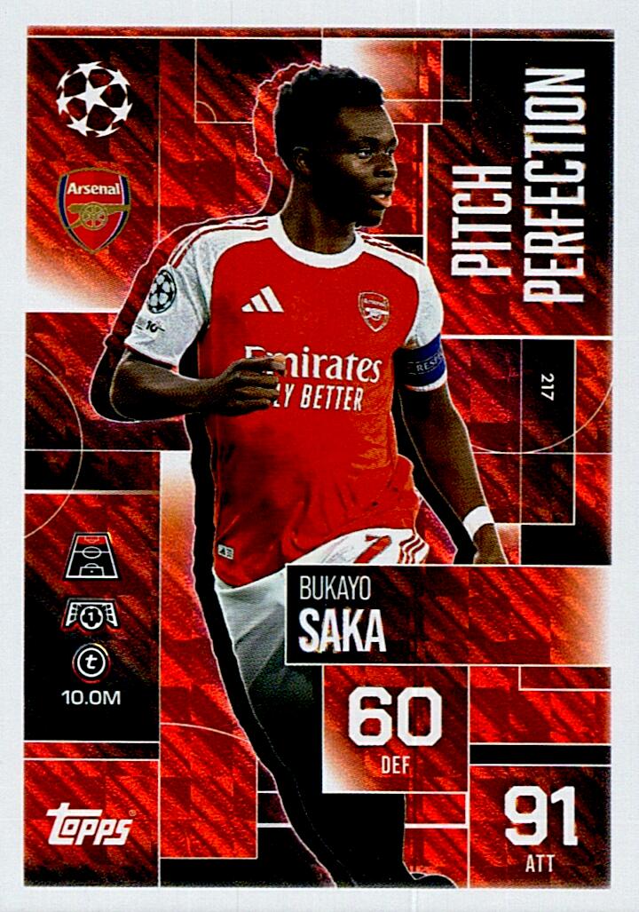 TOPPS MATCH ATTAX EXTRA 2025/26 BUKAYO SAKA PITCH PERFECTION Nº217