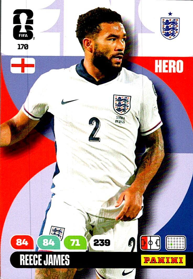 ADRENALYN WORLD CUP 2026 REECE JAMES ENGLAND Nº170